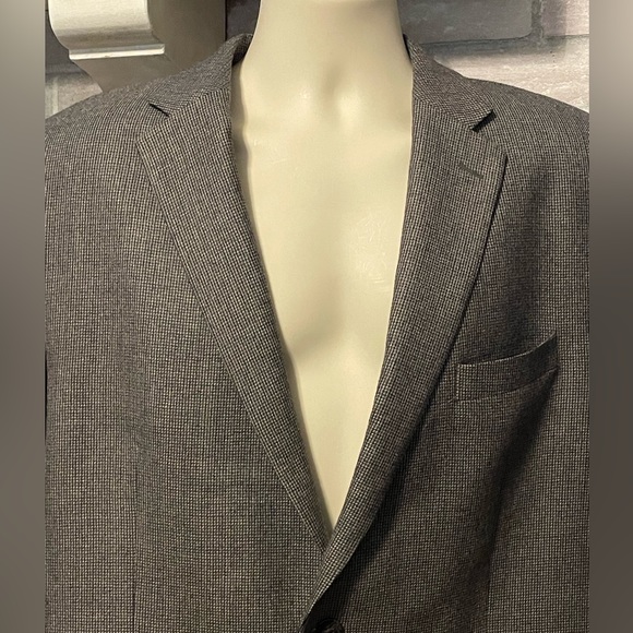LAUREN RALPH LAUREN Multi Brown Houndstooth BLAZER SUIT COAT JACKET 46R - Picture 2 of 16